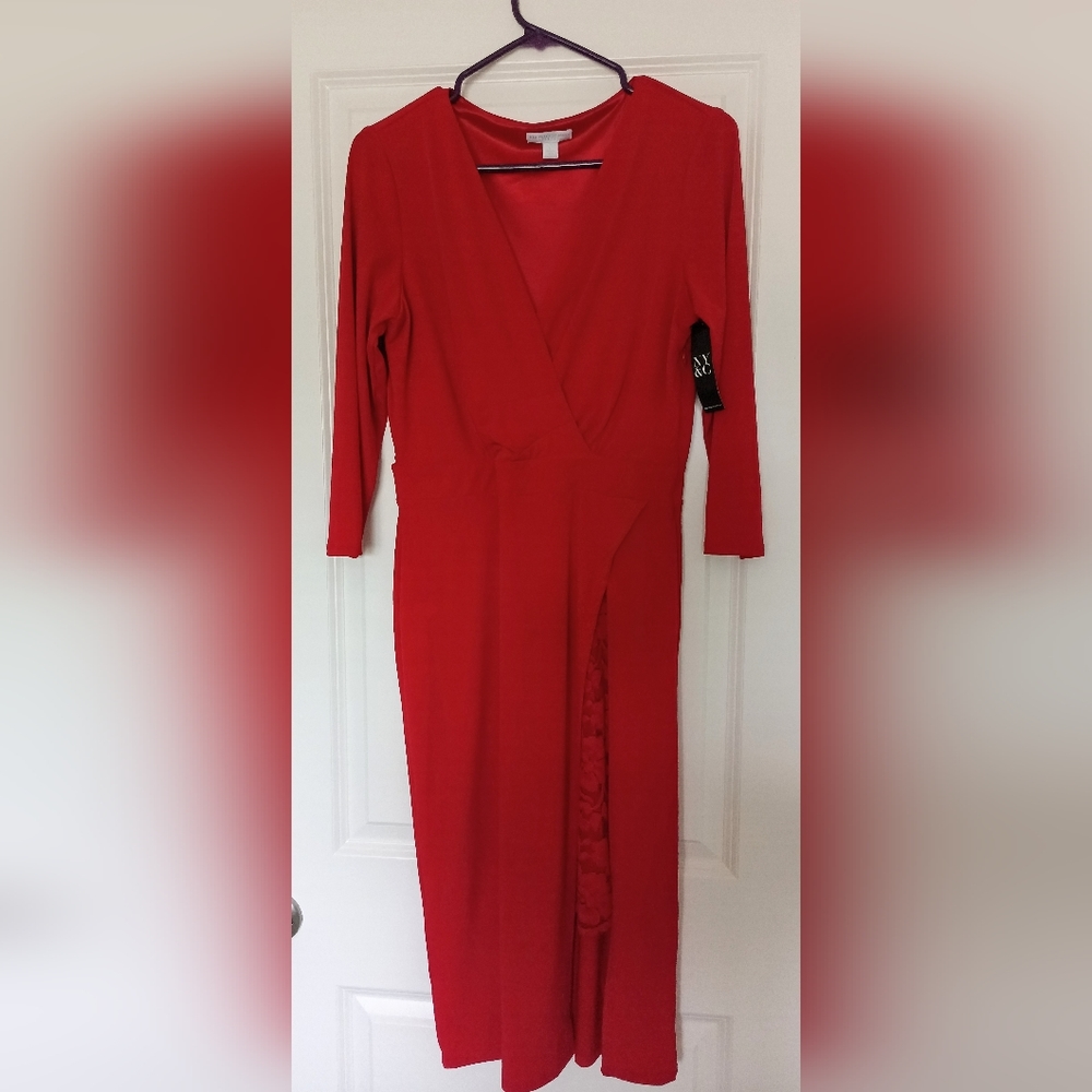 New York & Company Wrap Style Red Dress NWT